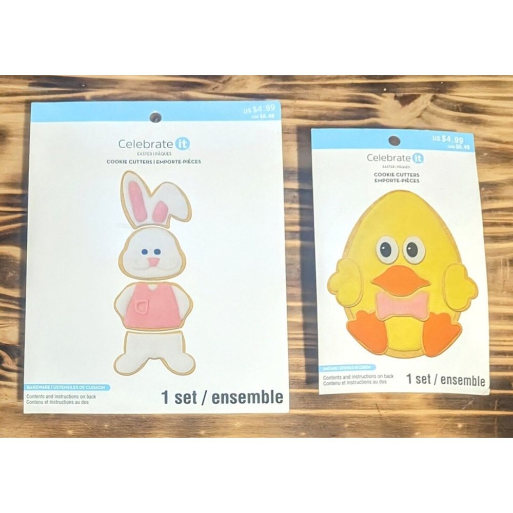 Easter Spring Cookie Cutter Set Bunny And Chick Shaped Celebrate It -New